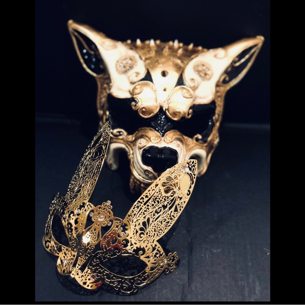 Halloween masquerade Masks wolf & bunny ear mask women.